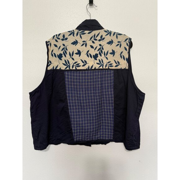 Shelly & Arnold Tank Button Down Thicker Twill Patchwork Womans 2X - Picture 2 of 4